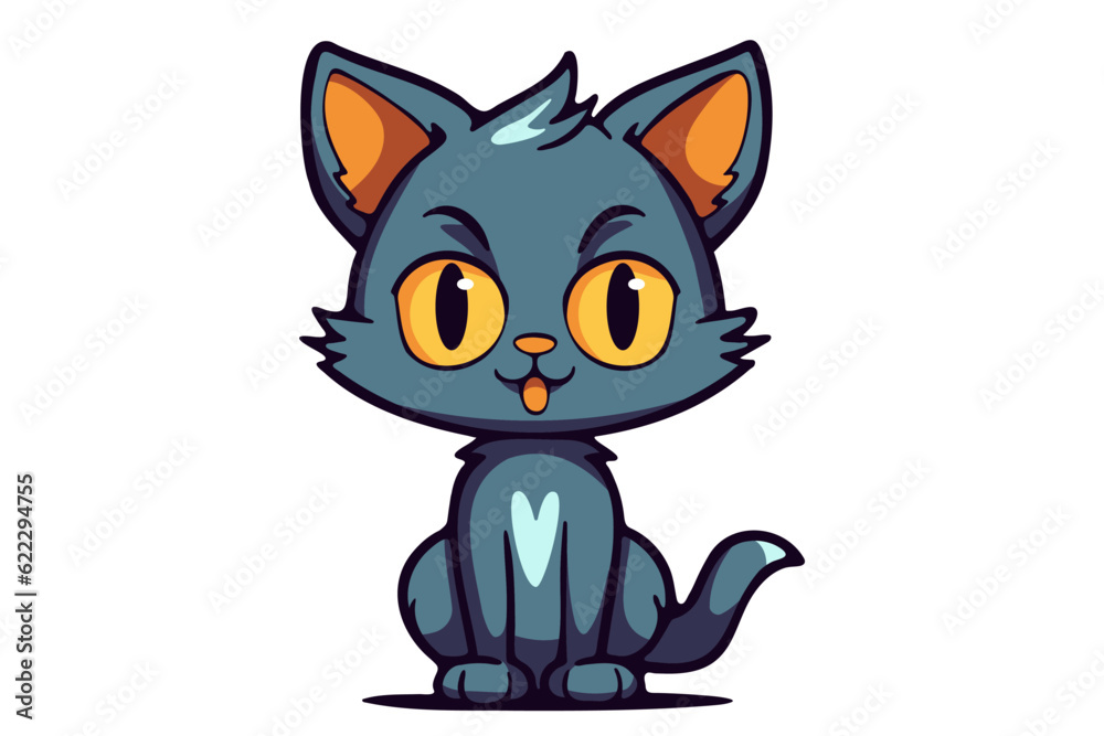 Cute cat clipart, vector illustration. Cartoon kitten icon and logo. Fun kitty sticker, design element, trendy print image. Cute cat clipart, vector illustration. Cartoon kitten icon and logo. Fun kitty sticker, design element, trendy print image.