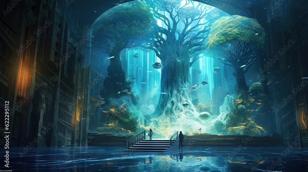 Light at the end of tunnel. AI generated art illustration.
Light at the end of tunnel. AI generated art illustration.