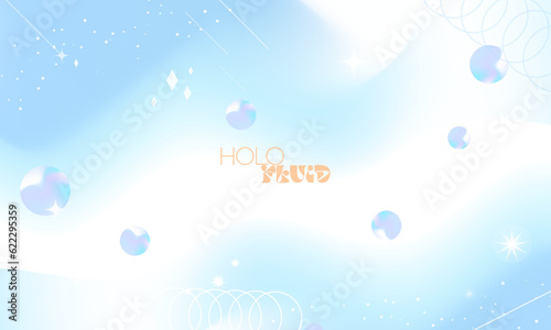 Beautiful Blue Pastel Background with copy space. Liquid pastel gradient template with stars and wave design. Editable Vector Illustration. EPS 10 File.