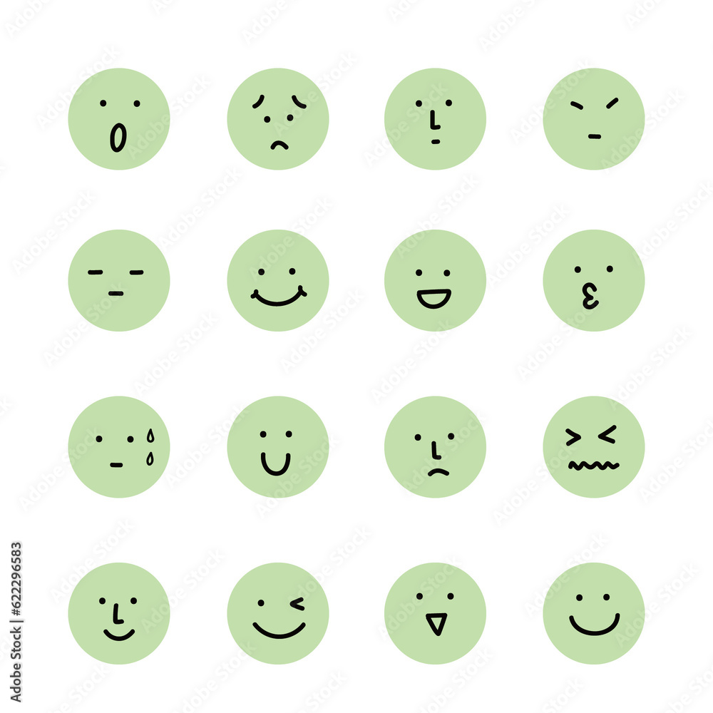Face emotion facial expression sticker design Face emotion facial expression sticker design