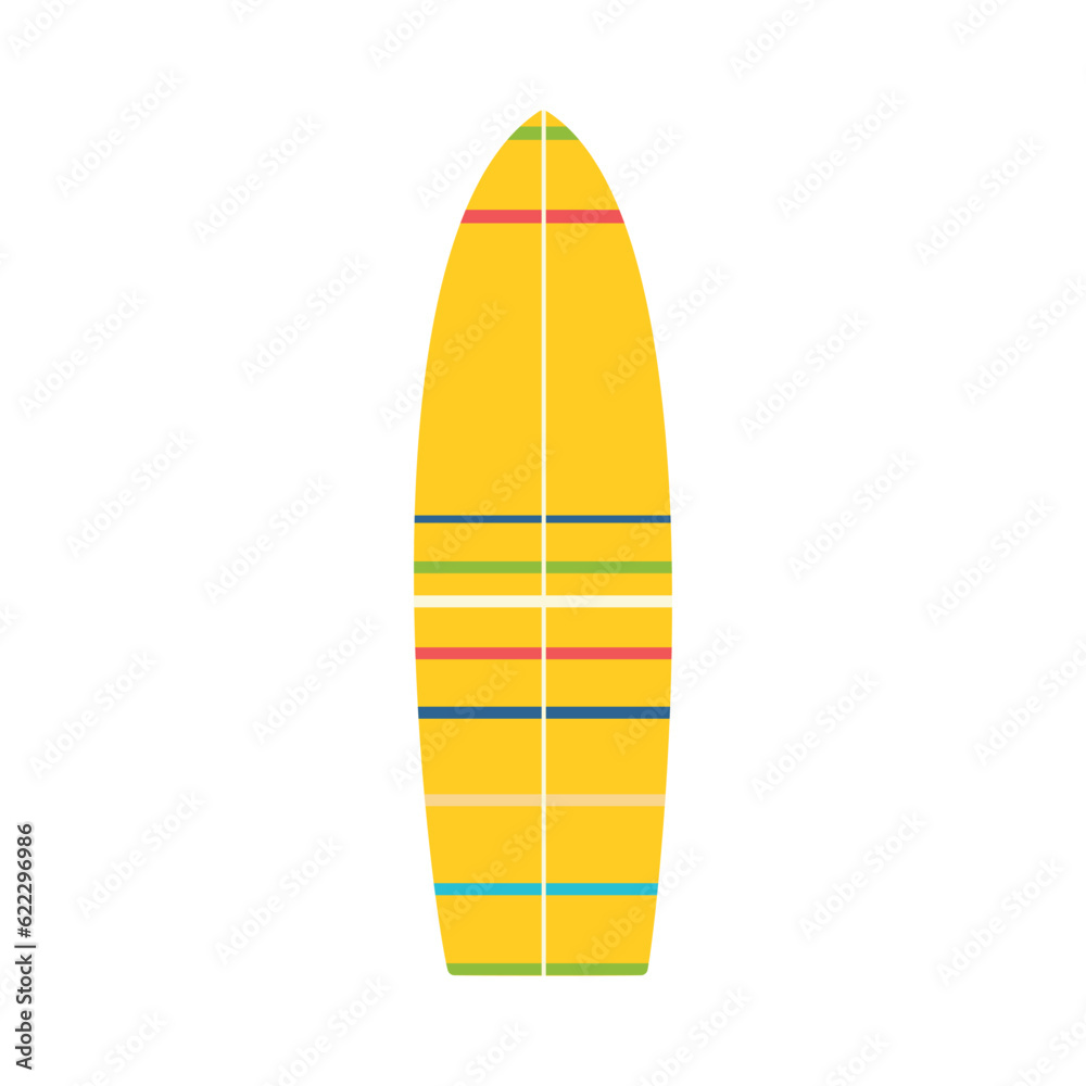 Surfboard. Beach set for summer trips. Vacation accessories for sea vacations. Surfboard. Beach set for summer trips. Vacation accessories for sea vacations.