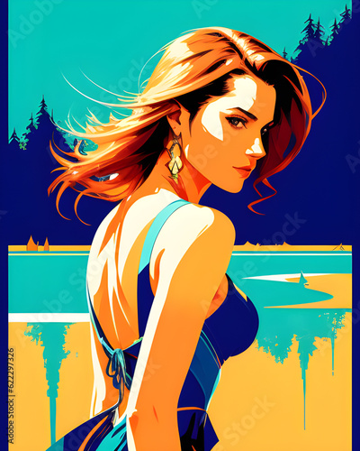 Summer Girl Album Cover - generative ai, üretken, yapay zeka