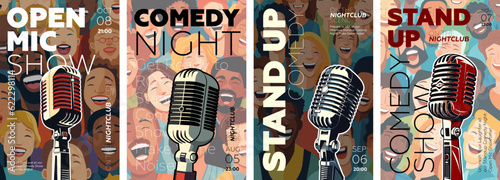Fotografia Stand up comedy show poster set