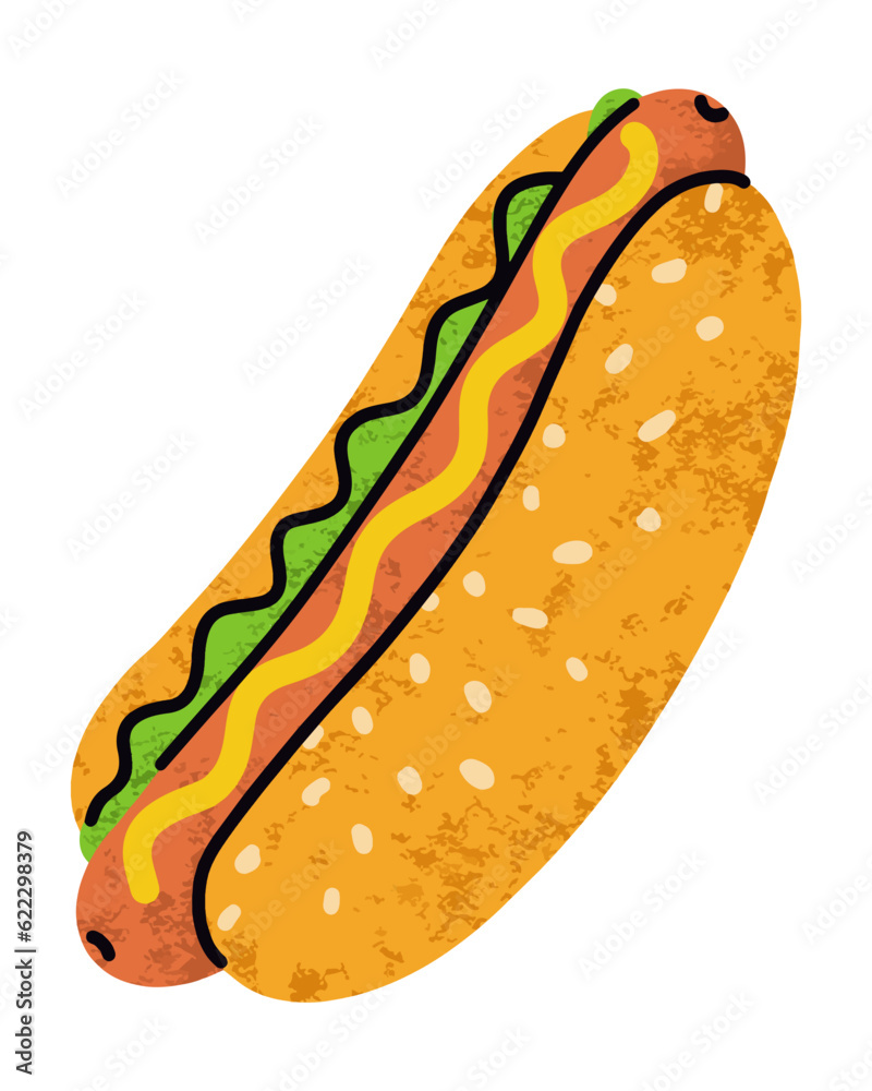 fast food, hotdog cartoon icons set, simple flat style, street high calorie food illustration. fast food, hotdog cartoon icons set, simple flat style, street high calorie food illustration.