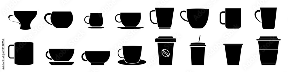 Coffee cup icon vector set. Tea cup illustration sign collection. Mocha symbol. Tea logo. Hot drink mark. Coffee cup icon vector set. Tea cup illustration sign collection. Mocha symbol. Tea logo. Hot drink mark.