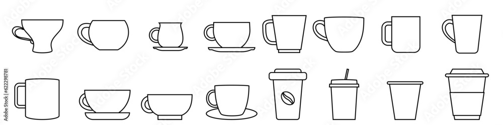 Coffee cup icon vector set. Tea cup illustration sign collection. Mocha symbol. Tea logo. Hot drink mark. Coffee cup icon vector set. Tea cup illustration sign collection. Mocha symbol. Tea logo. Hot drink mark.