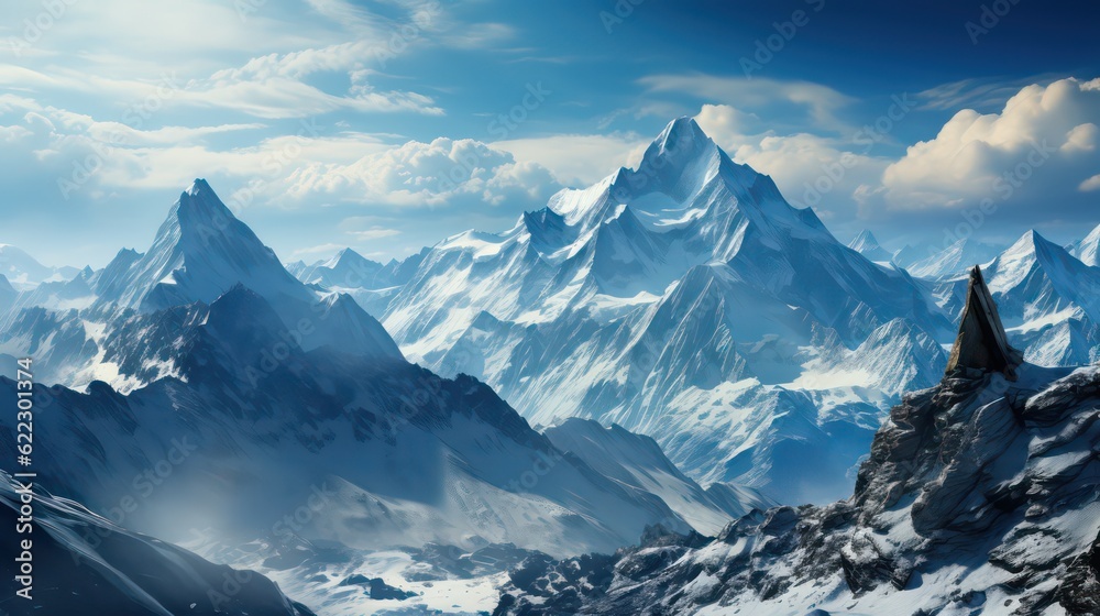 Majestic Mountains and Glaciers Captivating the Beauty of Ice Adorned Landscapes