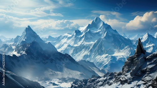 Majestic Mountains and Glaciers Captivating the Beauty of Ice Adorned Landscapes © Usablestores