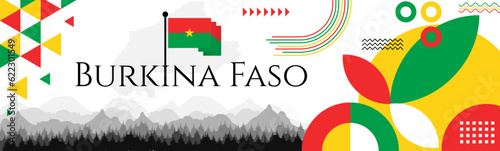 Obraz na płótnie Burkina Faso Independence Day abstract banner design with flag and map