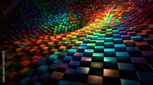 abstract colorful background with cube  generative AI 