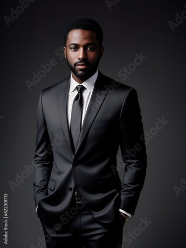 Confident young african american business man. Generative AI