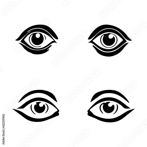 a pair of doodle eyes, vecor illustration photo