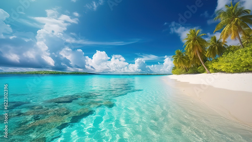 turquoise ocean,perfect tropical landscape. Generative Ai