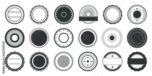 Seal stamp circle badges collection. Set of blank stamp label for guarantee, quality, approved. Vector vintage circle stamp