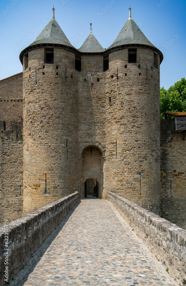 very tall and big fortress of Carcassonne France