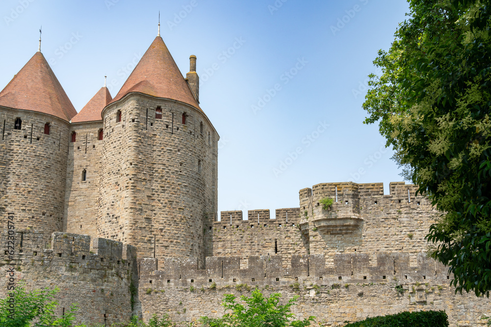very tall and big fortress of Carcassonne France
