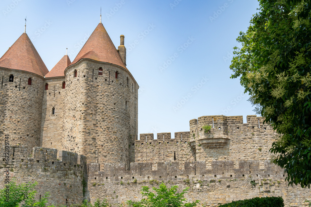 Fototapeta premium very tall and big fortress of Carcassonne France