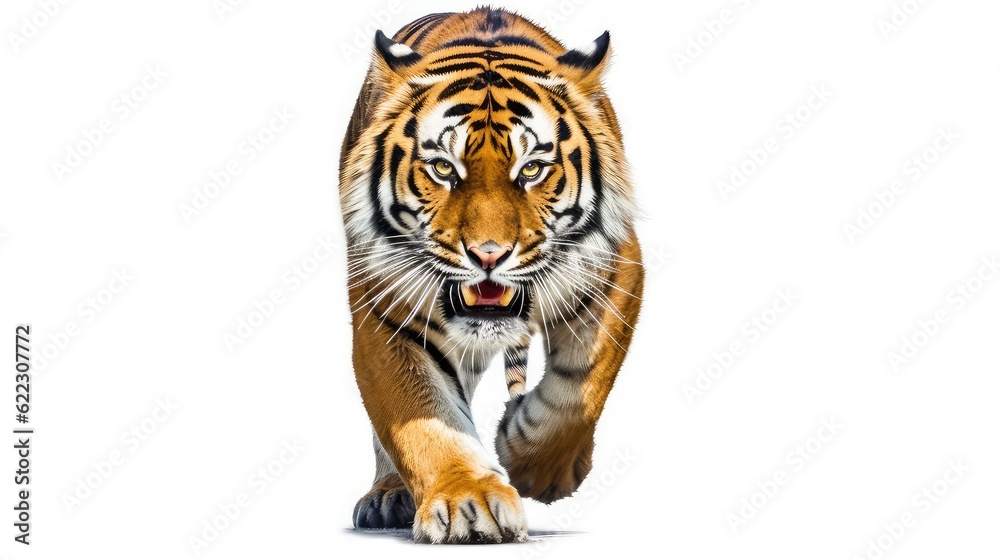 Fototapeta premium Mighty tiger photo realistic illustration - Generative AI.