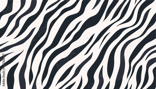 Hand drawn contemporary abstract zebra striped print. Modern fashionable template for design.