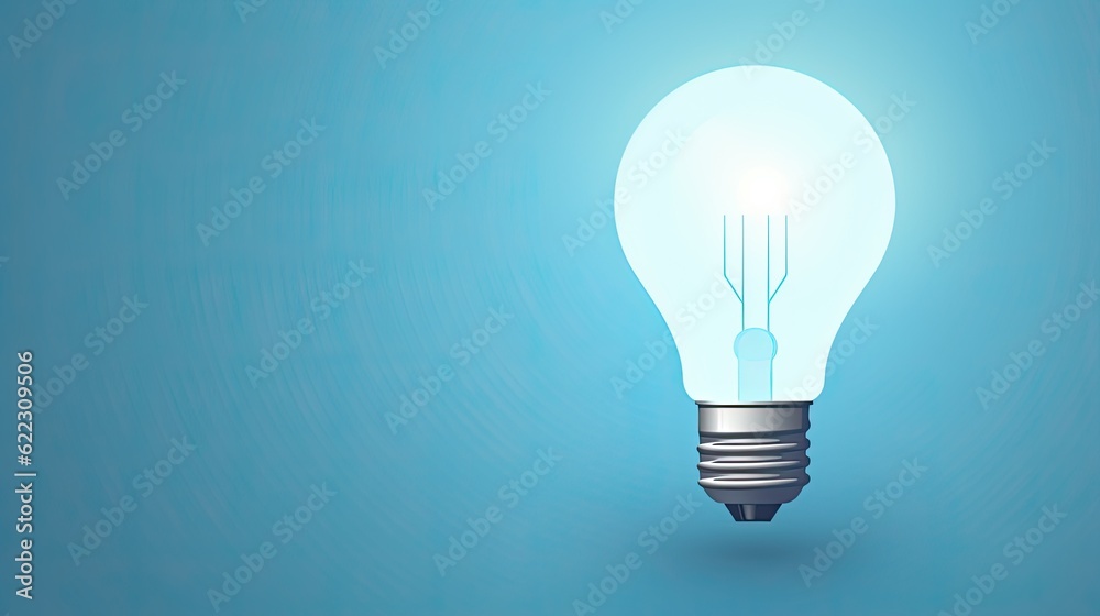Illustration of a light bulb on blue background with space for a banner Illustration of a light bulb on blue background with space for a banner