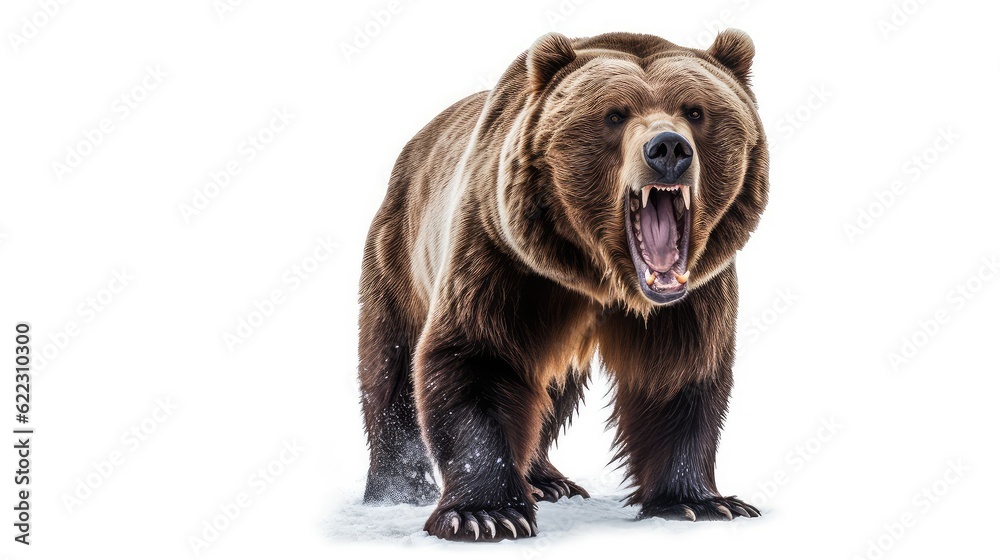Powerful grizzly bear photo realistic illustration - Generative AI ...