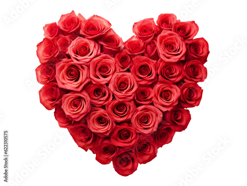 Heart of roses isolated on transparent or white background  png