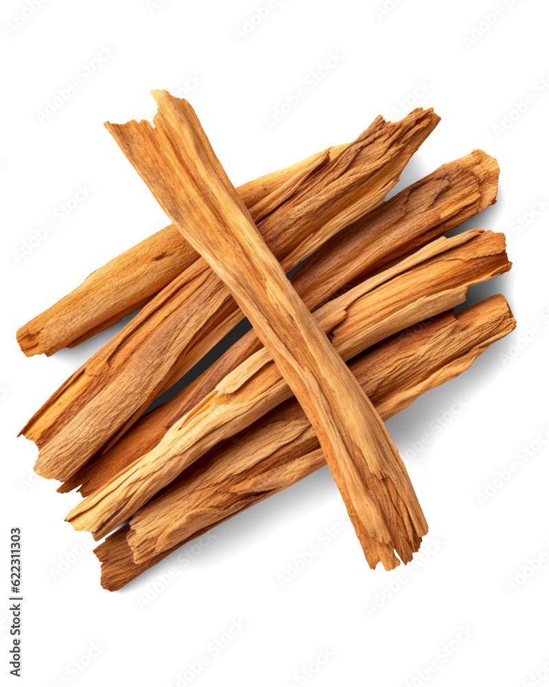 Sandalwood sticks isolated on transparent or white background, png