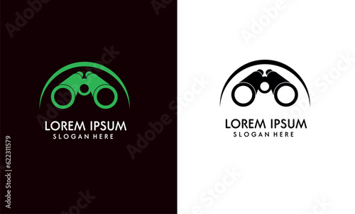 binoculars real estate logo icon vector template