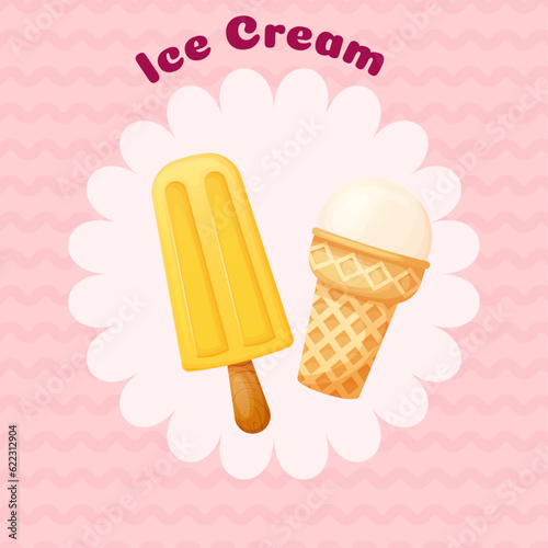 Sweet shop banner with Ice cream