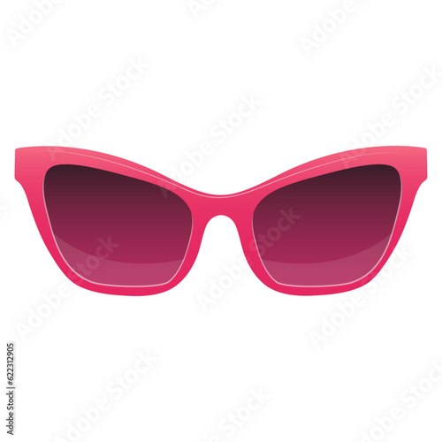 Pink sunglasses isolated on white background