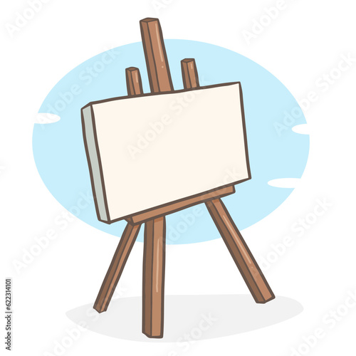 Blank wooden Brown canvas painting. Vector cartoon flat style.