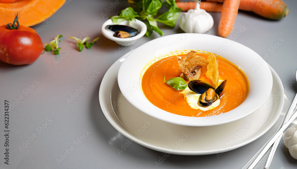 soup food eat orange carrot italian lunch seafood bowl tomato vegetable cream hot mussels gourmet elegant chef pumpkin soup food eat orange carrot italian lunch seafood bowl tomato vegetable cream hot mussels gourmet elegant chef pumpkin