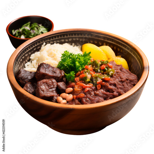 Feijoada png, no background or isolated on white background. traditional brazilian food