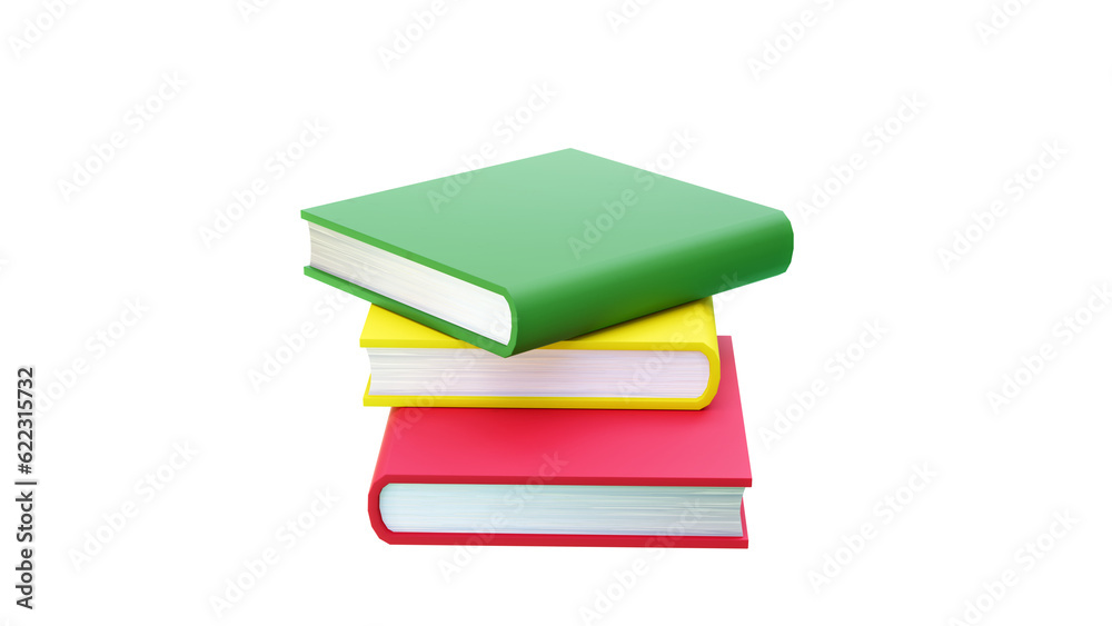 stack of colorful books 3D rendering stack of colorful books 3D rendering