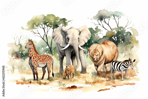 Safari cartoon animal clipart