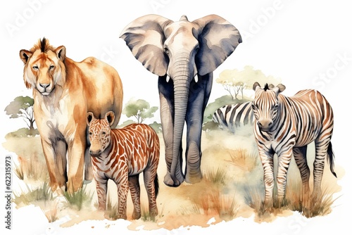 Safari cartoon animal clipart