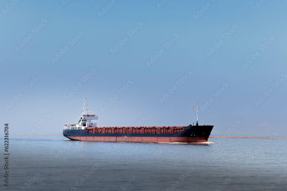 ship in the sea,merchant ship, tanker calling at port