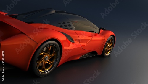 hypercar 3d rendering, non AI illustration, supercar design concept © supercarlabs