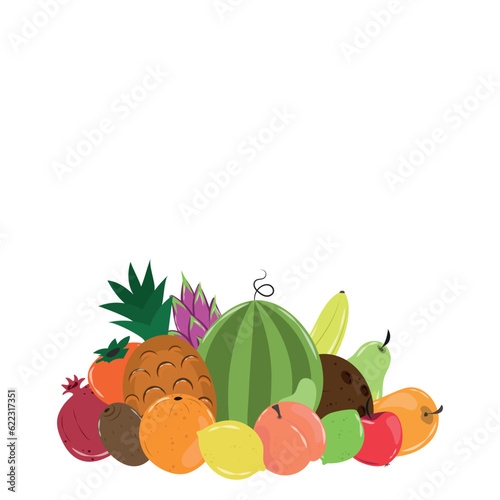 Beautiful background with different fruits