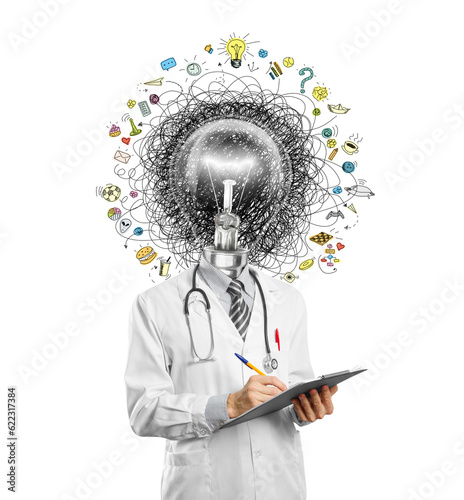 lamp head doctor man have got a great idea