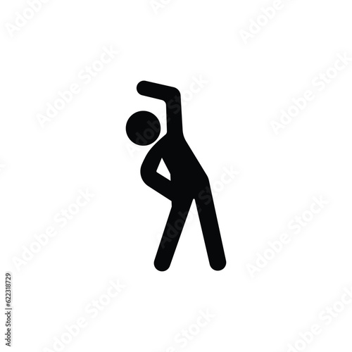 fitness exercise icon, workout in the gym or at home, sport body pose, flexible fit person, athlete thin line symbol on white background - editable stroke vector eps10