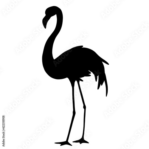 Flamingo bird silhouette.Vector graphics.