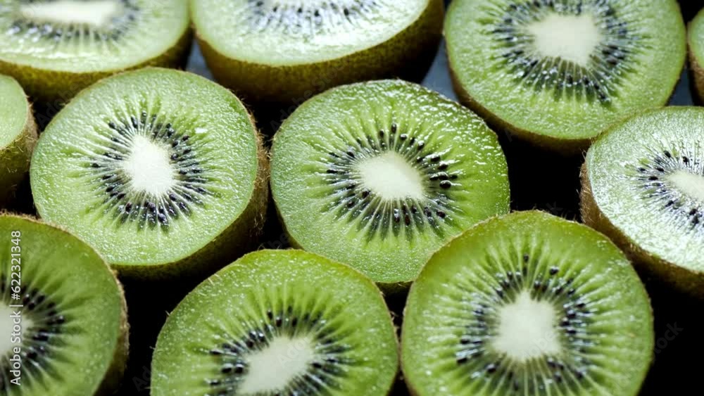 Luscious Close-Up of Freshly Cut Kiwi Fruit in Brilliant 4K Resolution