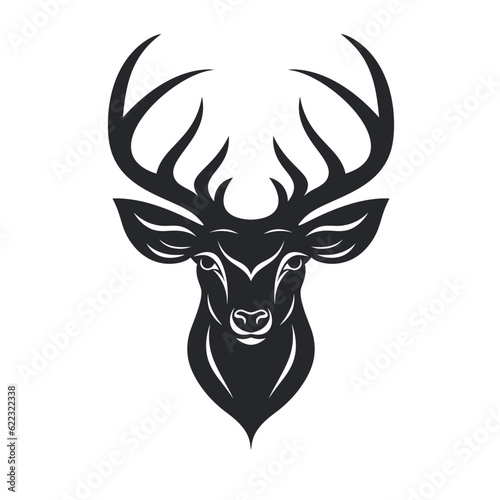 Deer head silhouette. Vector illustration isolated on a white background.