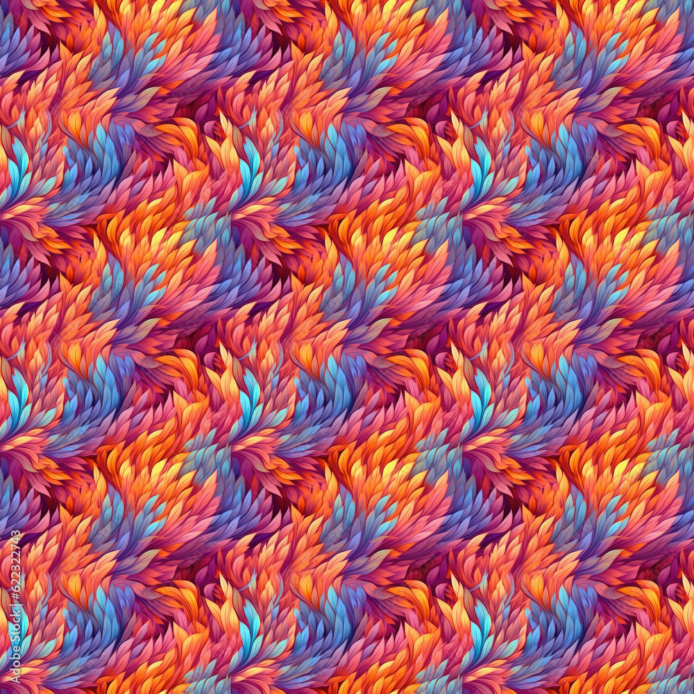 Beautiful pattern in the theme of flowers and leaves, Generative AI Beautiful pattern in the theme of flowers and leaves, Generative AI