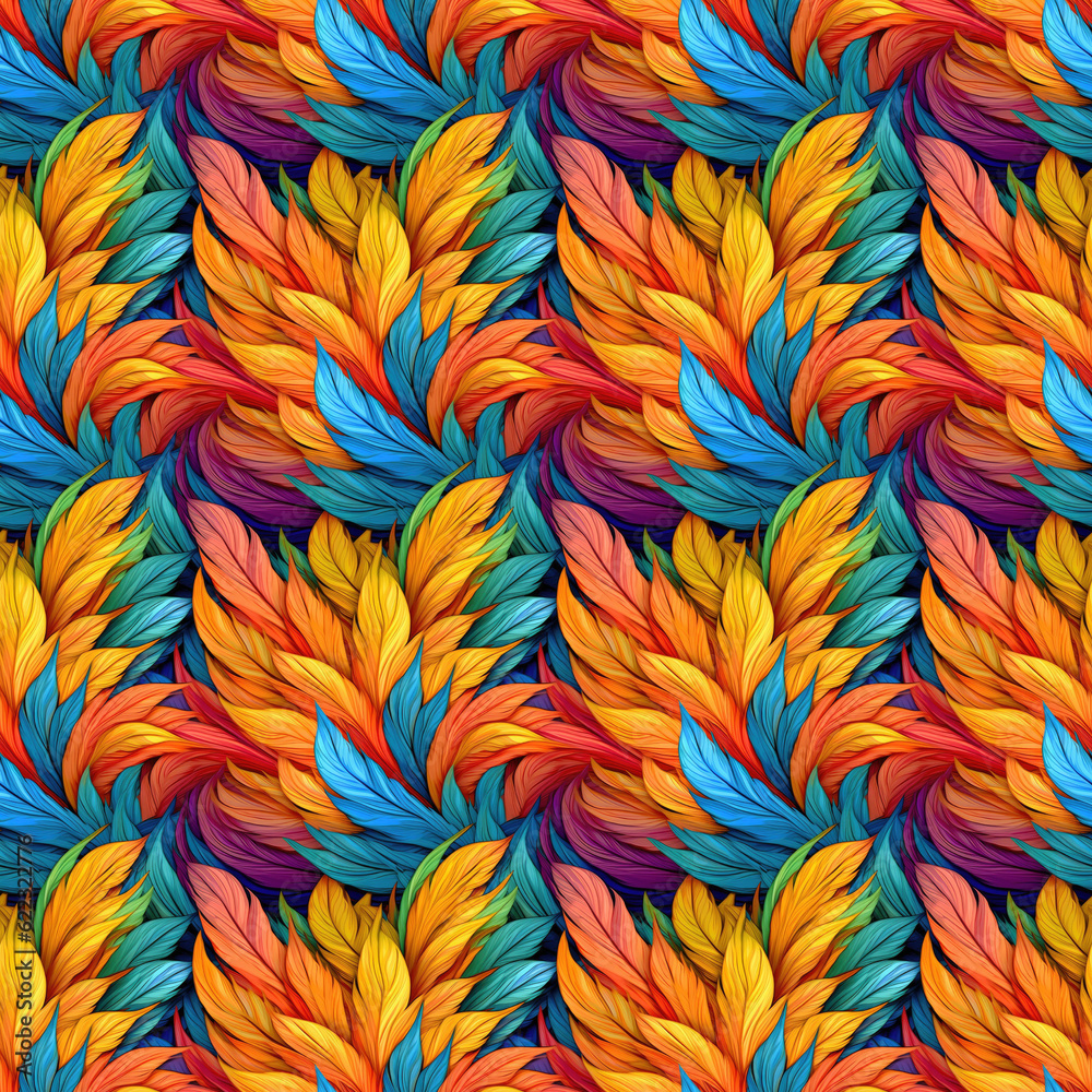 Beautiful pattern in the theme of flowers and leaves, Generative AI Beautiful pattern in the theme of flowers and leaves, Generative AI