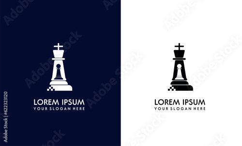 Chess Logo Design Vector Template