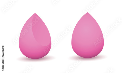 Vector realistic pink make-up sponge isolated on white background