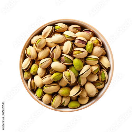 Bowl of Pistachios Isolated on a Transparent Background