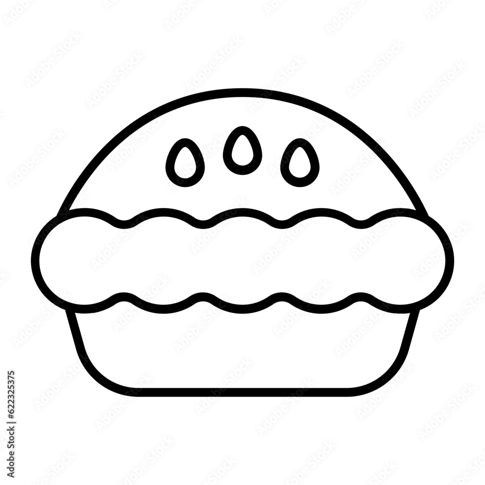 Apple Pie Thin Line Icon Apple Pie Thin Line Icon